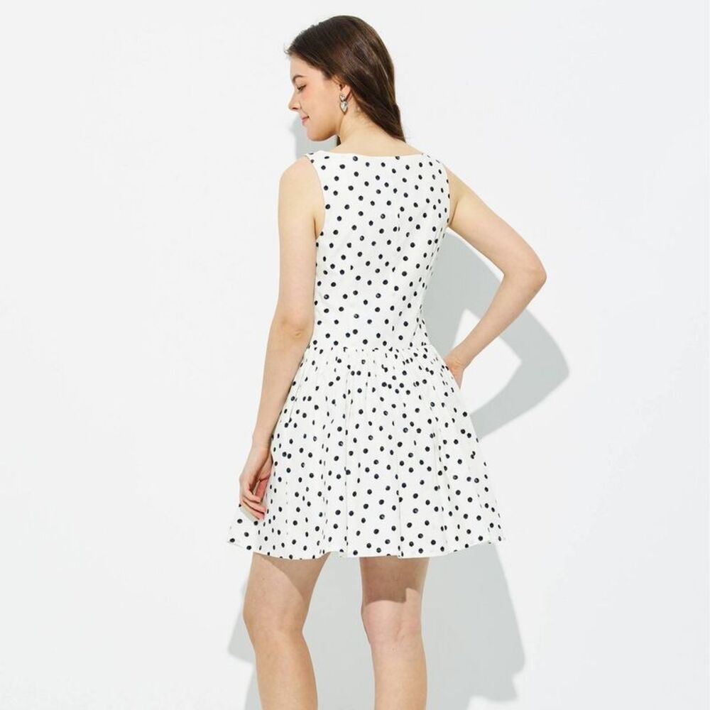 Wild Fable - Women's Bow Tie Accent Mini Dress - Wild Fable Cre Cream - Picture 2 of 3